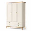 Armoire en bois avec poignées en métal, 3 portes et 2 tiroirs