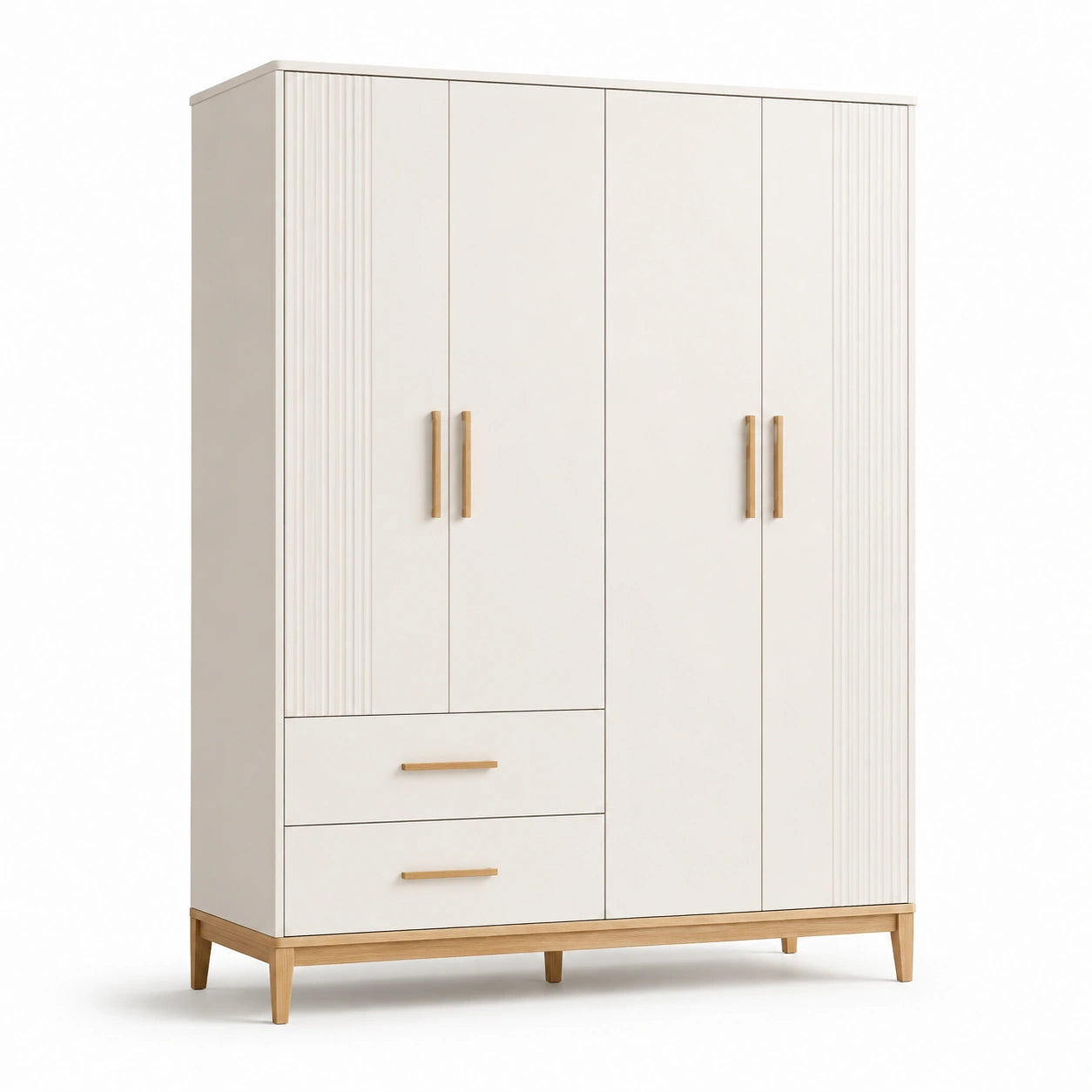 Armoire en panneaux de particules à trois portes crème