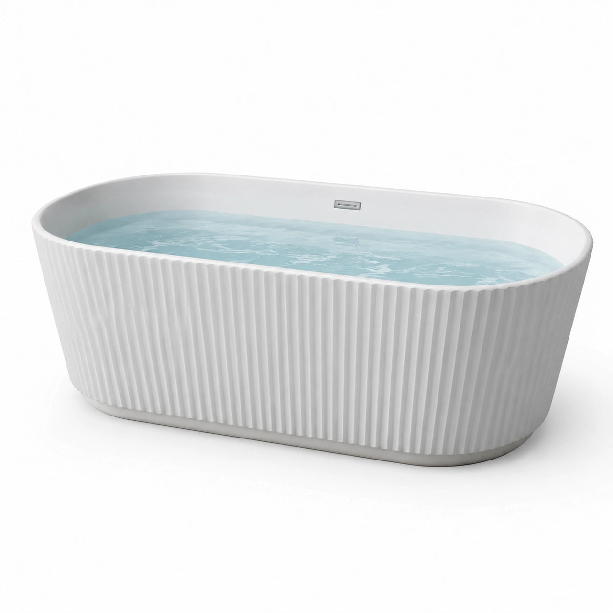 Baignoire îlot ovale en acrylique blanc 170 cm